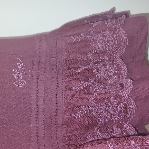 Billabong Burgundy Deep Purple V-Neck Lace Detail Y2K Dress Size Small - Picture 7 of 9